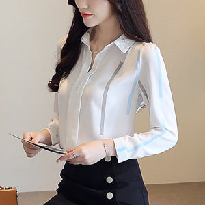 fashion woman blouses 2019 spring long sleeve women shirts striped blouse shirt office work wear womens tops and blouses 0973 60