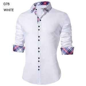 2018 Men's Casual Shirt Slim Fit Men's Casual Button Down Shirt Long Sleeve Formal Dress Shirts Men Male Clothing Camisa