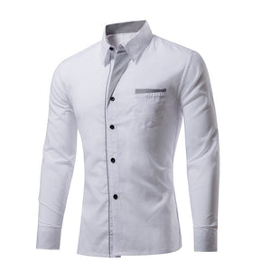 MOON 4XL New Fashion Brand Men Camisa Masculina Long Sleeve Shirt Men Korean Slim Design Formal Casual Male Dress Shirt CS-024